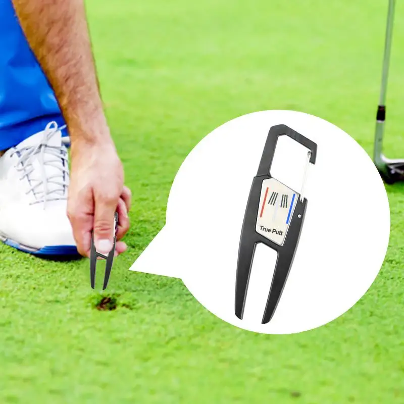 Golf Divot Tool Golf Putting Green Fork Zinc Alloy Golf Divot Repair Tool Pitch Groove Cleaner Golf Pitchforks Golf Accessories 3