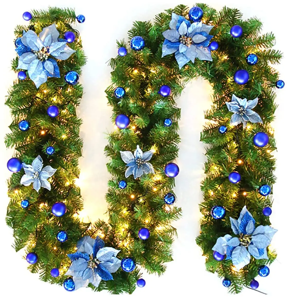 thumbnail image 1 of 2.7m Christmas Rattan Wreath LED Light Luxury Christmas Decorations Garland Decoration Rattan with Lights Xmas Home Party, 1 of 5