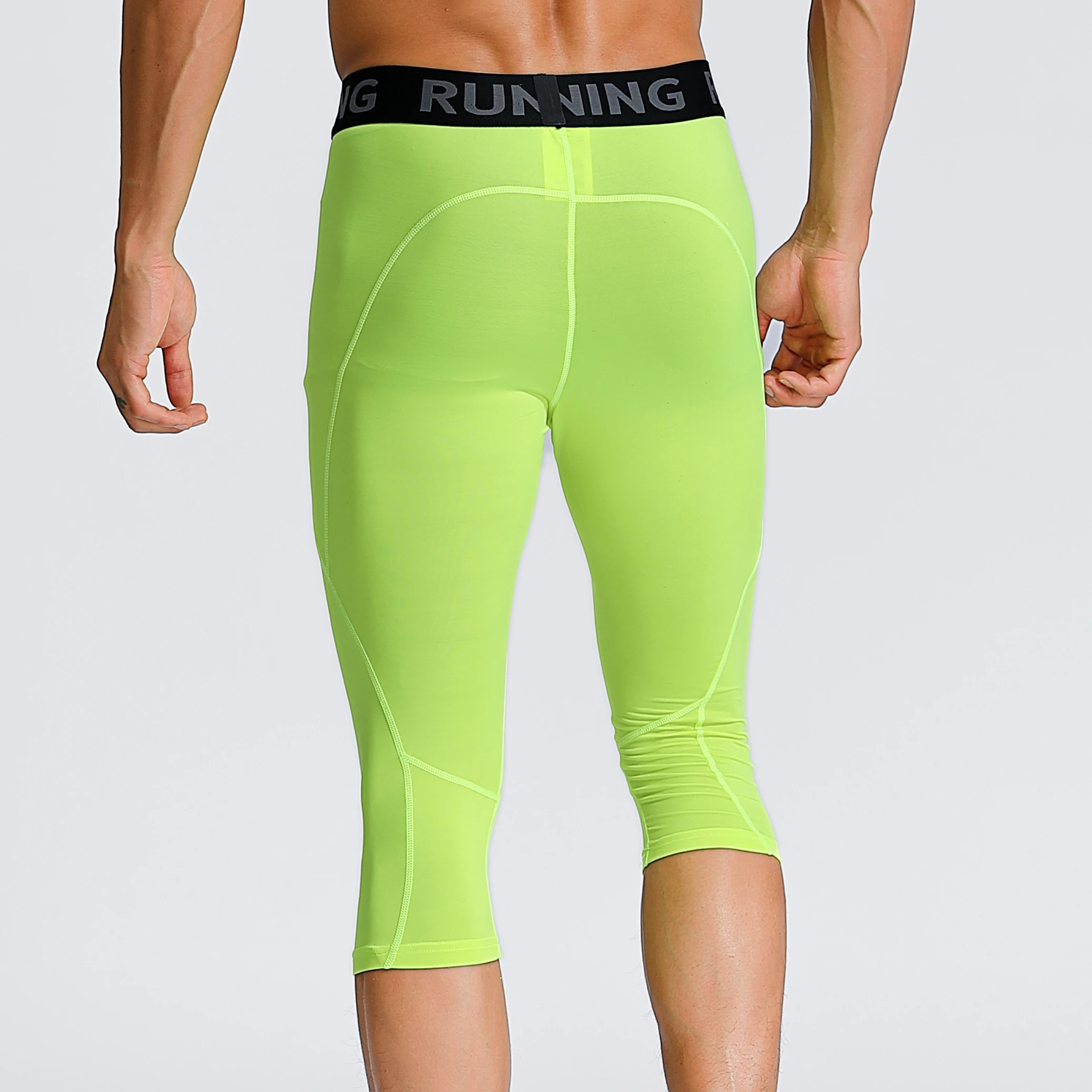 Men Running Pants Leggings Outdoor Sport Yoga Gym Guys Fitness Basketball Cycling Soccer Tights 3 4 Pant Quick Drying Breathable
