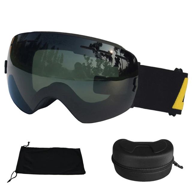 Gafas de esquí de doble capa para hombre, lentes de invierno para  exteriores, lentes de doble capa, antivaho, nieve, ciclismo - AliExpress