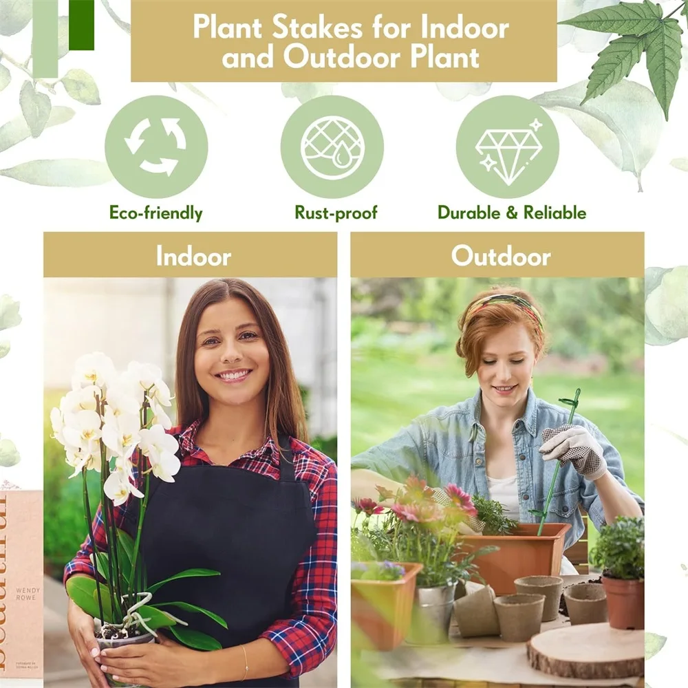 Lot De 6 Piquets De Support Réglables Pour Plantes - 30/60/90 Cm, Anneaux De 6 Cm, Avec Clips - Pour Roses, Pivoines, Tomates
