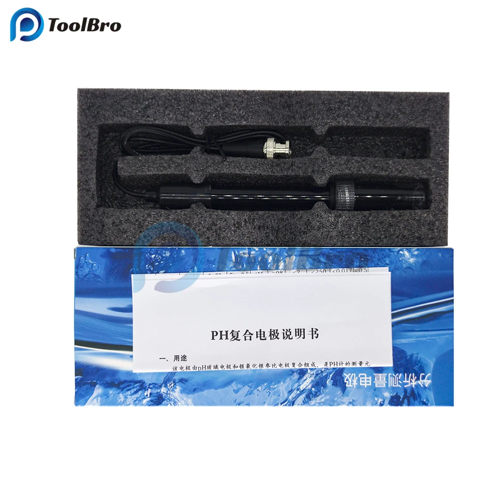 PH Electrode Sensor Probe Factory Industry Experiment Laboratory Pool Water Analyzer PH Meter Tester PH Probe BNC Connector 5