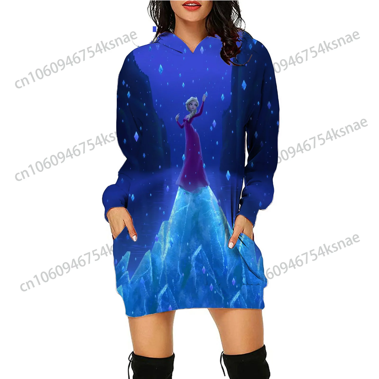 

French Vintage Dress Women Elegant Luxury Disney Hooded Women's Clothing With Free Shipping Cheap Casual Women's Dresses Autumn