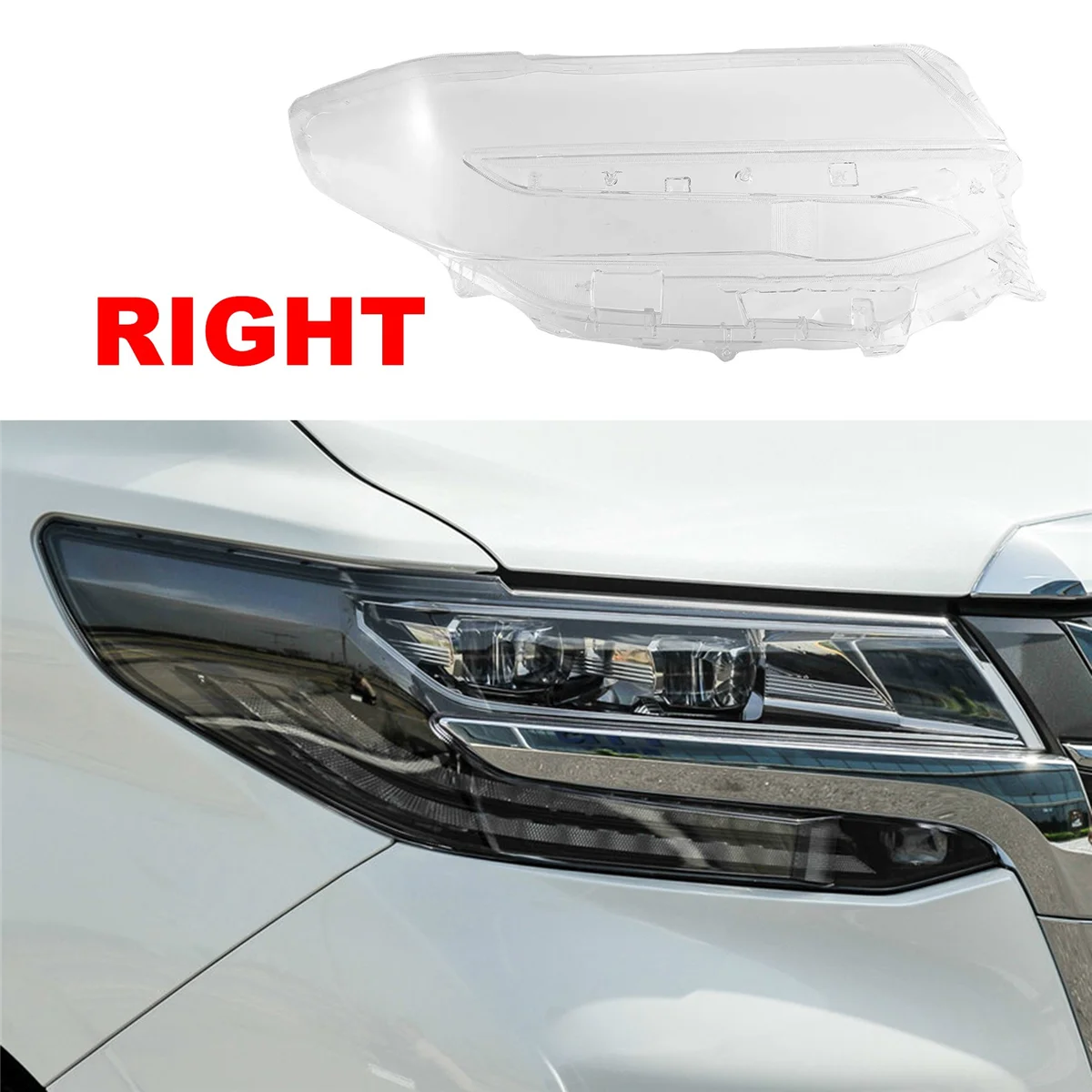 

Car Front Right Headlight Lens for Alphard 2018-2020 Car Head Light Lamp Cover Glass Replacement Clear Lamp Auto