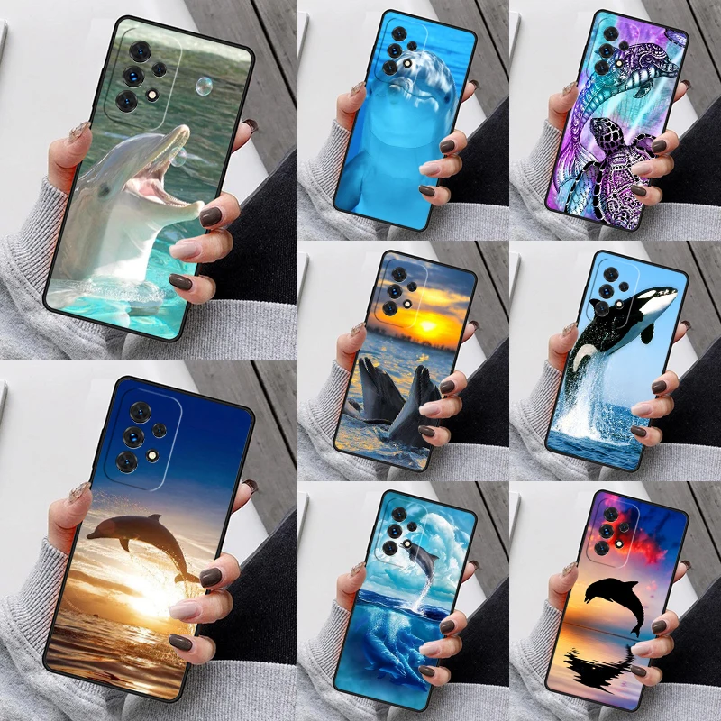 Simpatiche Custodie Per Telefoni Blu Dolphin Sea Funda Per Samsung Galaxy A13 A53 A73 A12 A22 A32 A52 A51 A71 A80 A91 Coque