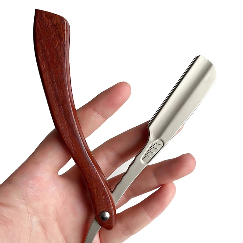 Whityle 02G Bartschneider, zusammenklappbarer Rasierer aus Holz mit 10 austauschbaren AC-Klingen, Metallrasiermesser für Anfänger und Friseure – Detail 4