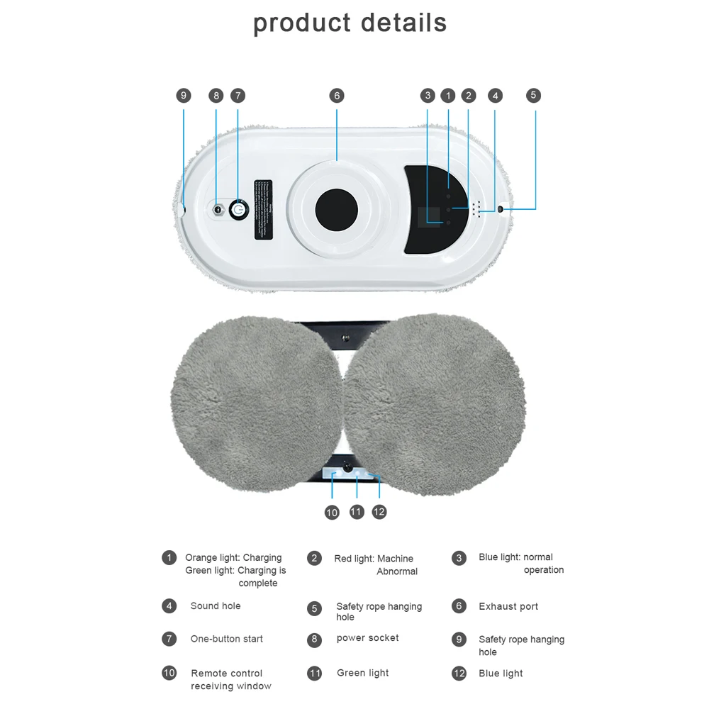 Smart Window Cleaning Robot Electric Intelligent Glass limpiacristales Robot Vacuum Cleaner for Window Remote Control for Home 6
