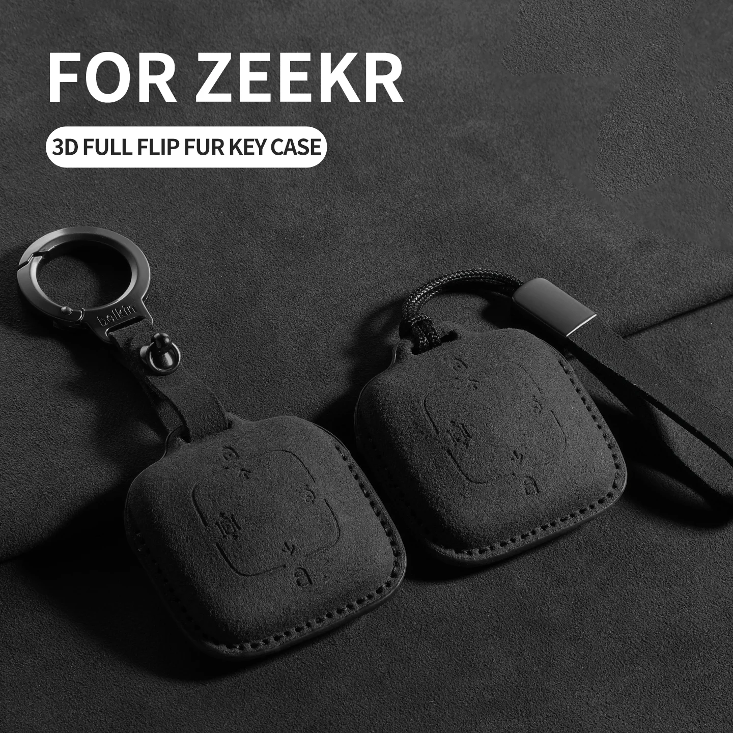 Wildleder Auto Flip Schlüssel Fall Abdeckung Fob Für ZEEKR X 7X MIX Auto Smart Remote Schlüsselbund Schutz Shell dekorative Zubehör