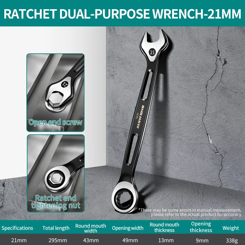 Metric Dual-Purpose Combination Wrench – Anti-Slip, Labor-Saving Design