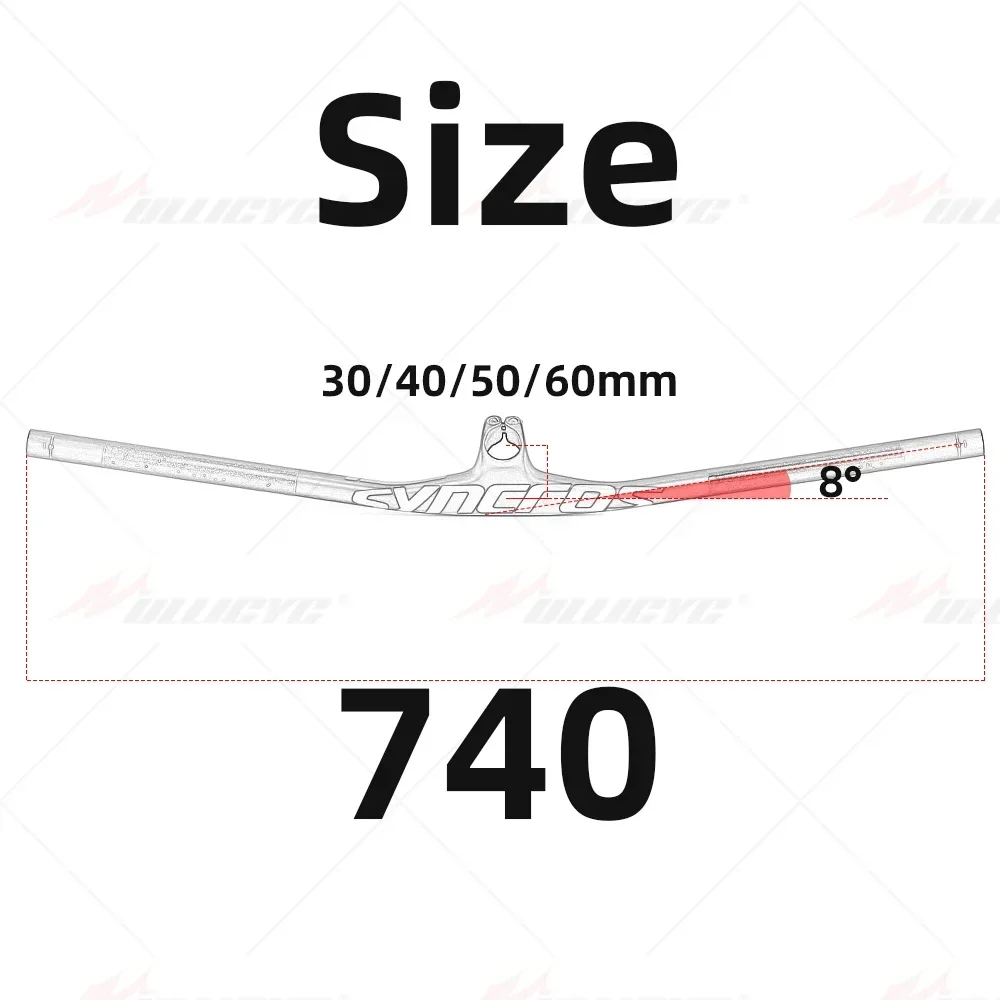 SYNCROS MTB FRASER IC SL 28.6mm -8 Degree Integrated Handlebar for Mountain Bike Full Cabon Fiber with Mount