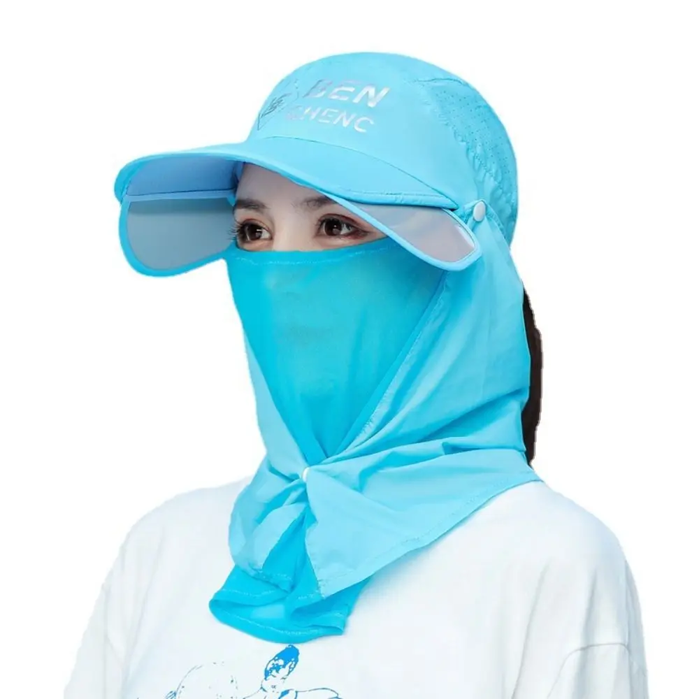여성용 자외선 차단 보호 모자, 통기성 자외선 차단 아이스 실크 캡, 자외선 차단 방진 야외 스포츠 모자, 여름