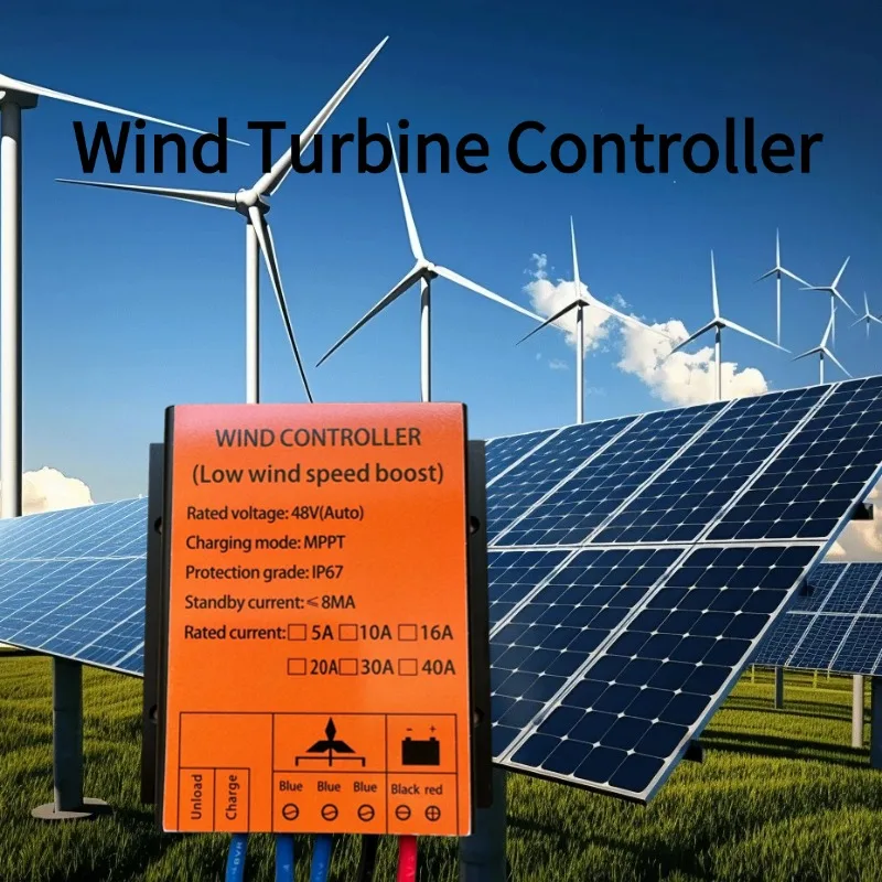 MPPT 100w -10000W Waterproof PWM Wind Turbine Charge Controller 10A 40A Low Wind Speed Regulator Voltage Boost 12V 24V AUTO 48V