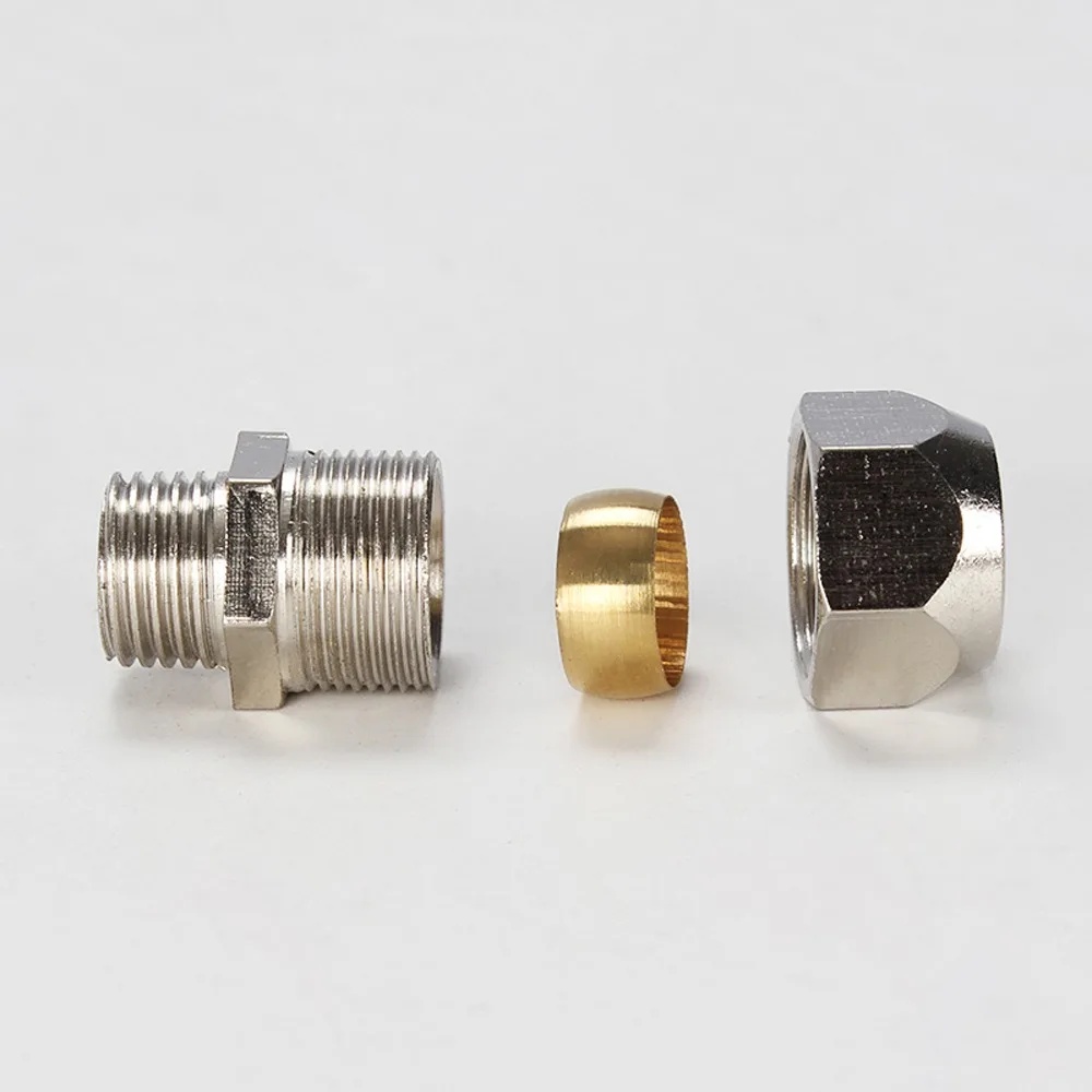 Pipe fitting 1/8"-1/2" BSPP male female 4-16mm tube compression union fitting brass elbow water gas oil