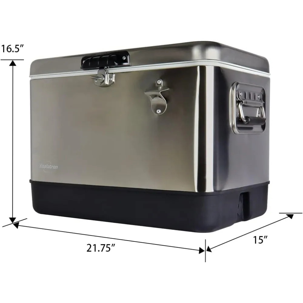 Stainless Steel Ice Chest Beverage Cooler with Bottle Opener, (54 qt), 85 Can Capacity 2