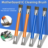 High Strength Hair Brush Phone Motherboard IC Cleaning Horse Hair Brush Double Side ESD Safe Brush New Anti-Static PCB Cleaning 1