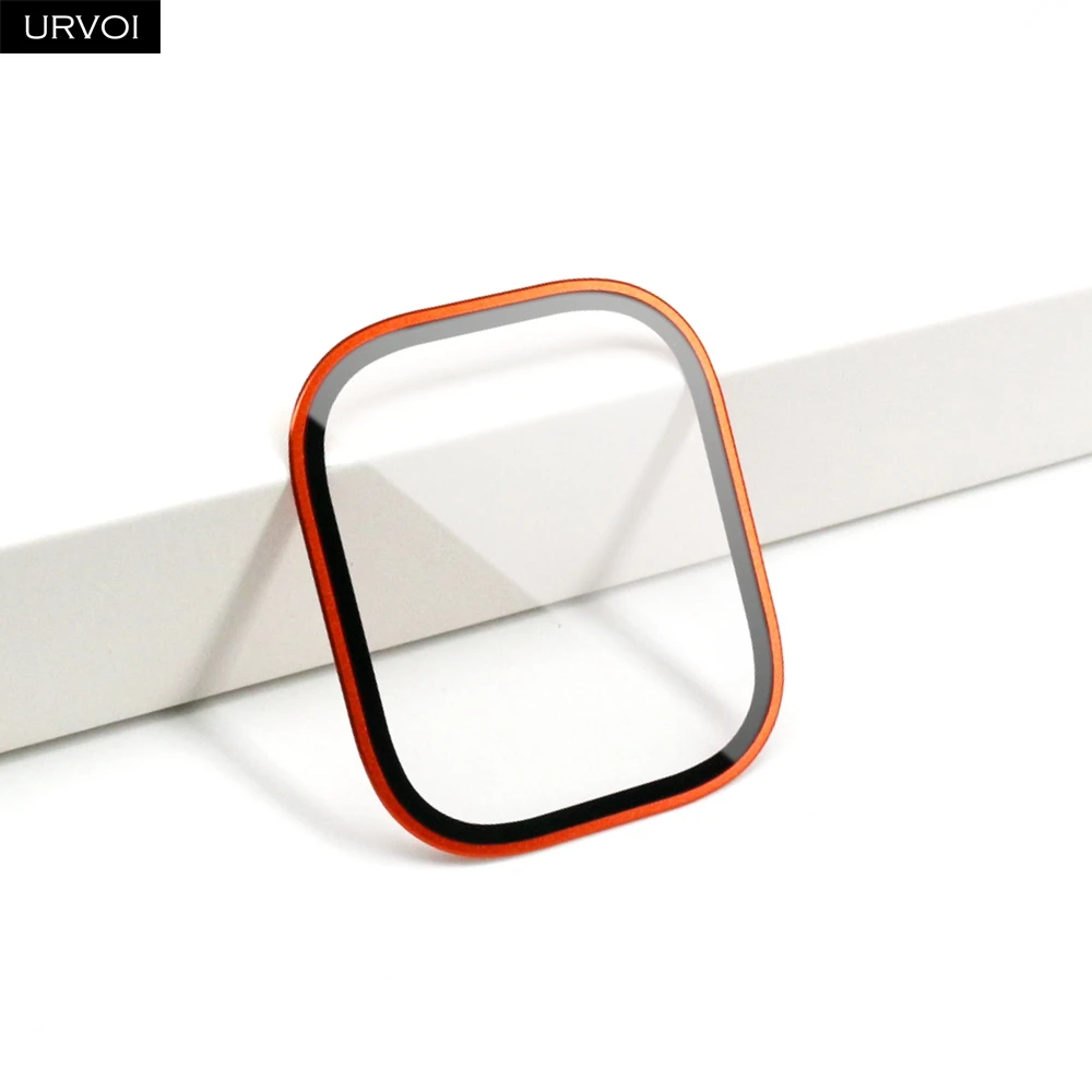 Enhanced Tempered Glass Screen Protector with 3D Metal Frame for Smartwatch - 49mm, Clear