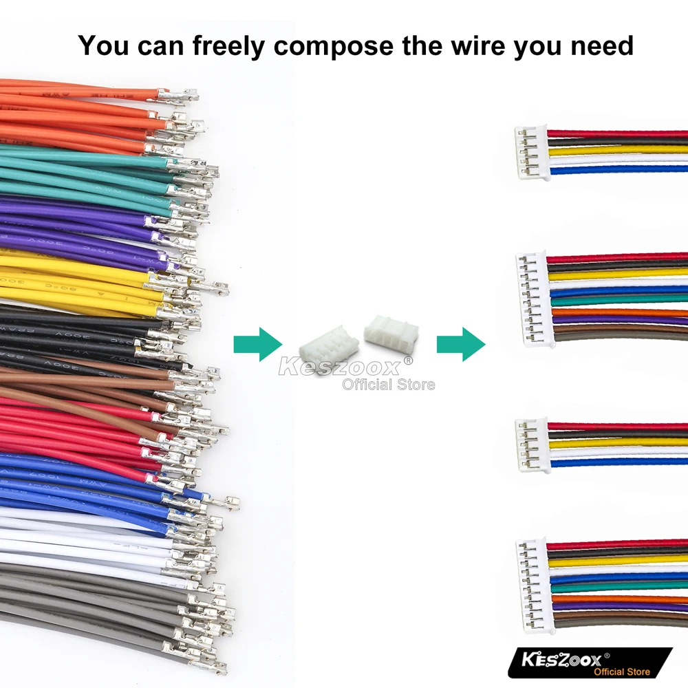 Keszoox 2mm Connectors JST PH 2.0mm PHR HY 2.0 Male Female