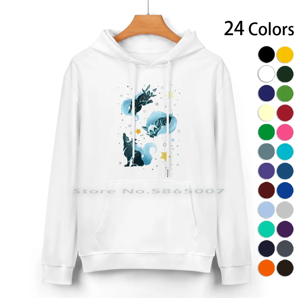 Cosmic Wolf Felpa Con Cappuccio In Puro Cotone Maglione 24 Colori Cosmic Wolf Voltron Parker Kogane Cosmos Stars Animali Mystic Wolf Kosmo 100%