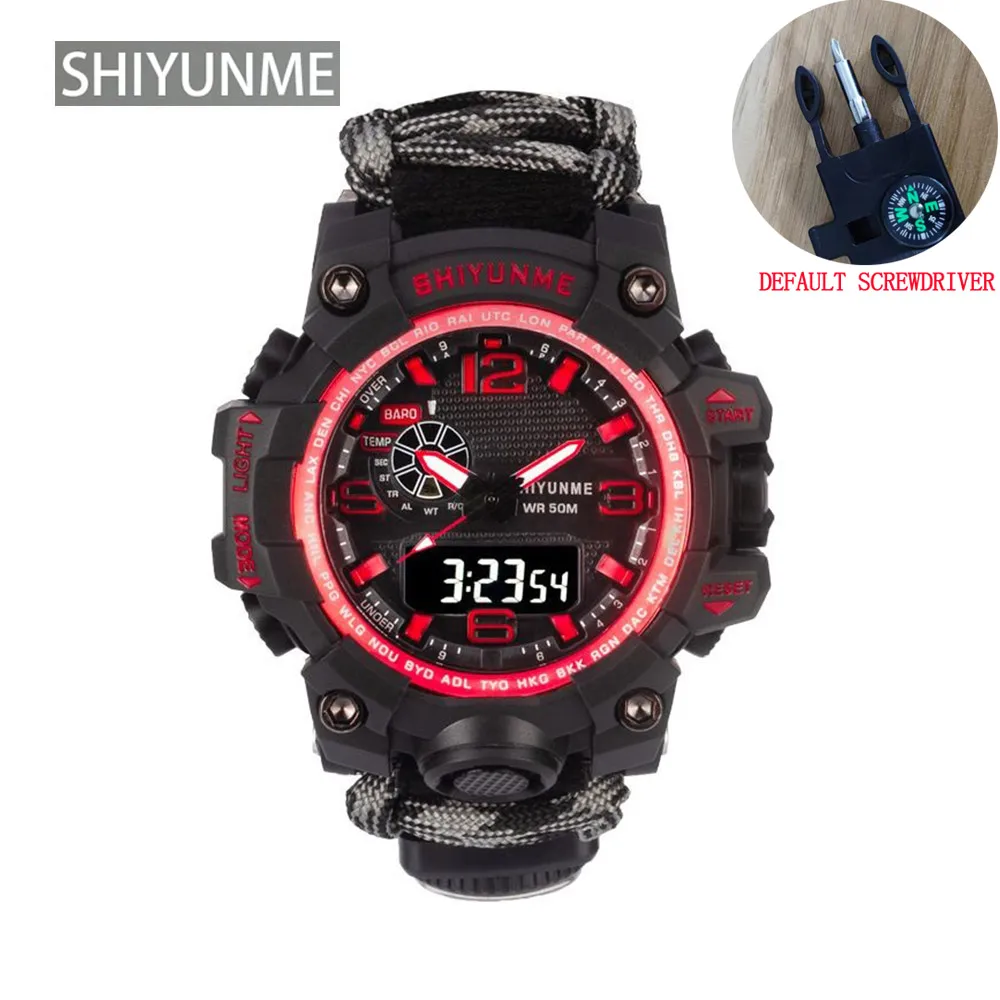 SHIYUNME Men Military Sports Digital Watches Compass Outdoor Survival Multi-function Waterproof Men's Watch Relogio Masculino 