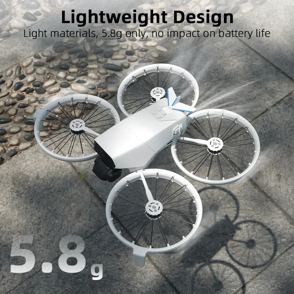 Queue de vol gris clair pour drone enfant, vue arrière avec fixation