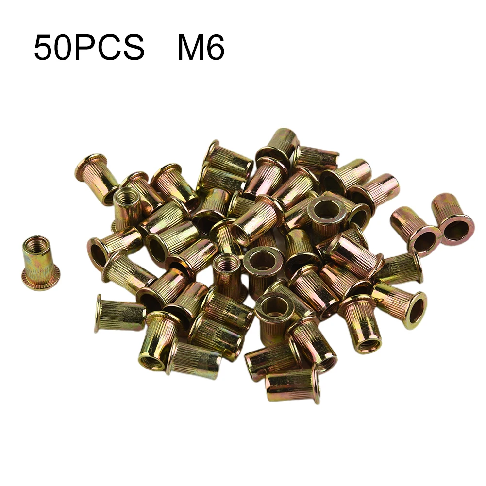 

50 Pcs Riveting Nails Set Rivet Nuts Kit Thread M5 M6 M8 Nutsert For Metal Sheet Drilling Tools Power Tools Accessories