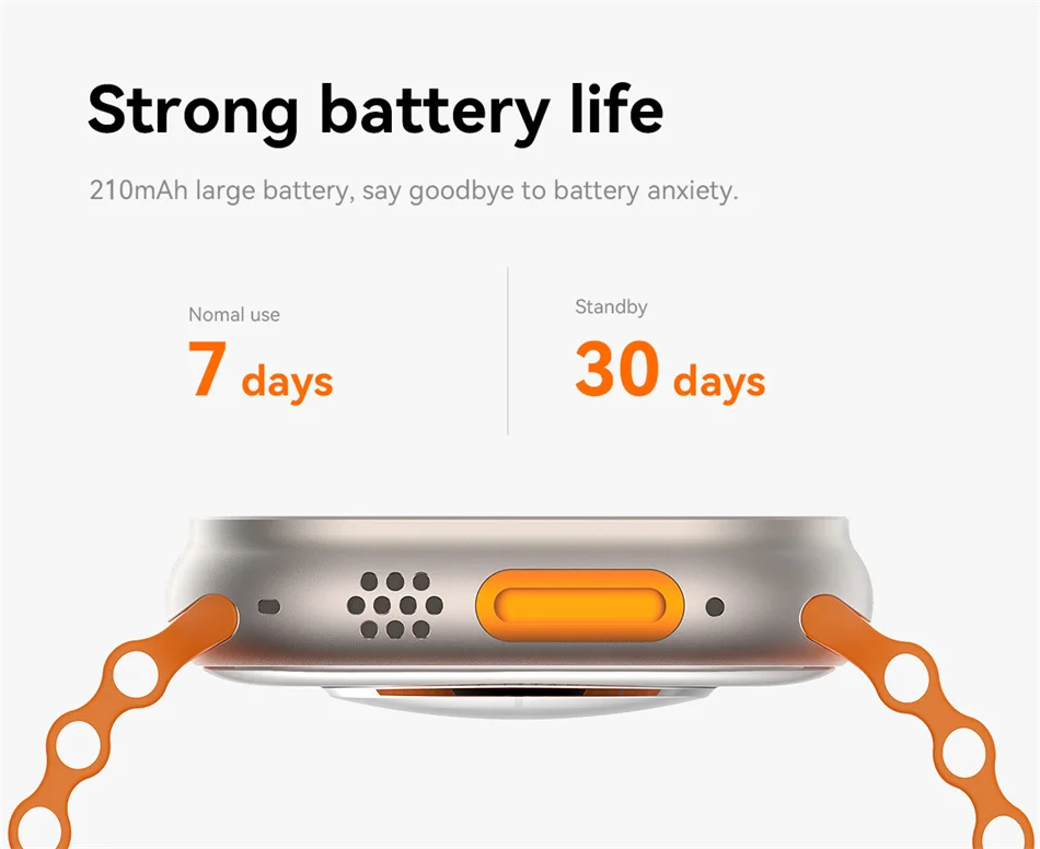 Montre connectée NFC Ultra Series 8 : écran HD de 1,96", appel Bluetooth, suivi d'activité, montre connectée étanche