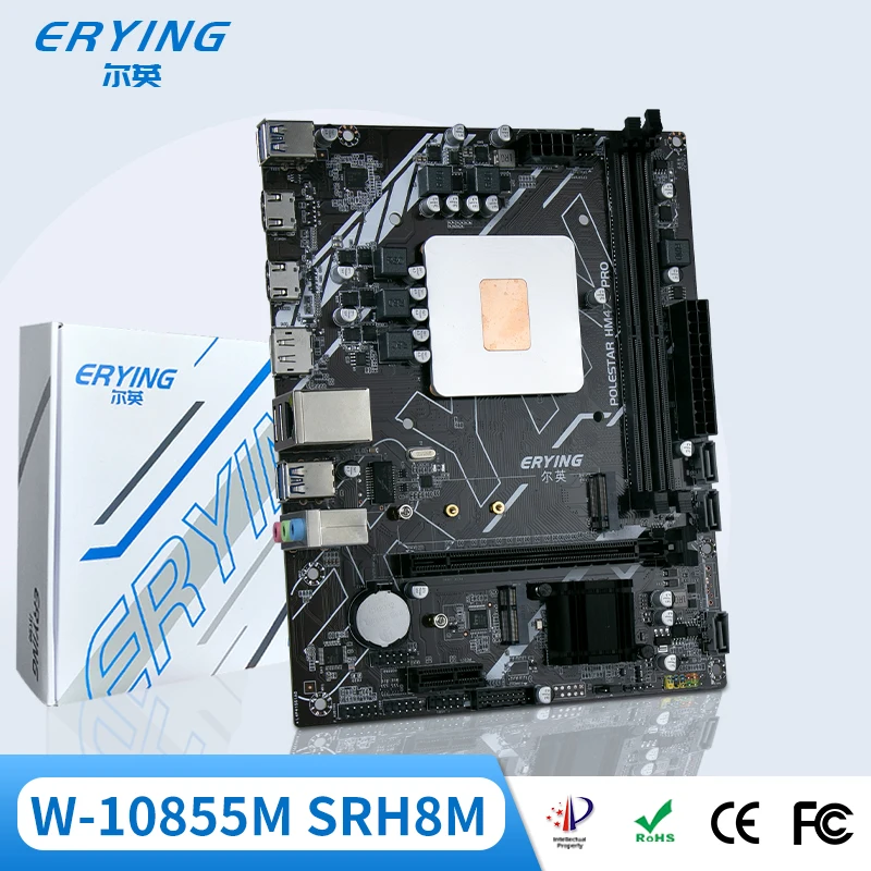 ERYING DIY Gaming PC Desktop Motherboard with Onboard Xeon CPU Kit W-10855M W 10855M(NO ES)2.8GHz 8C16T 12MB Mainboard Computers