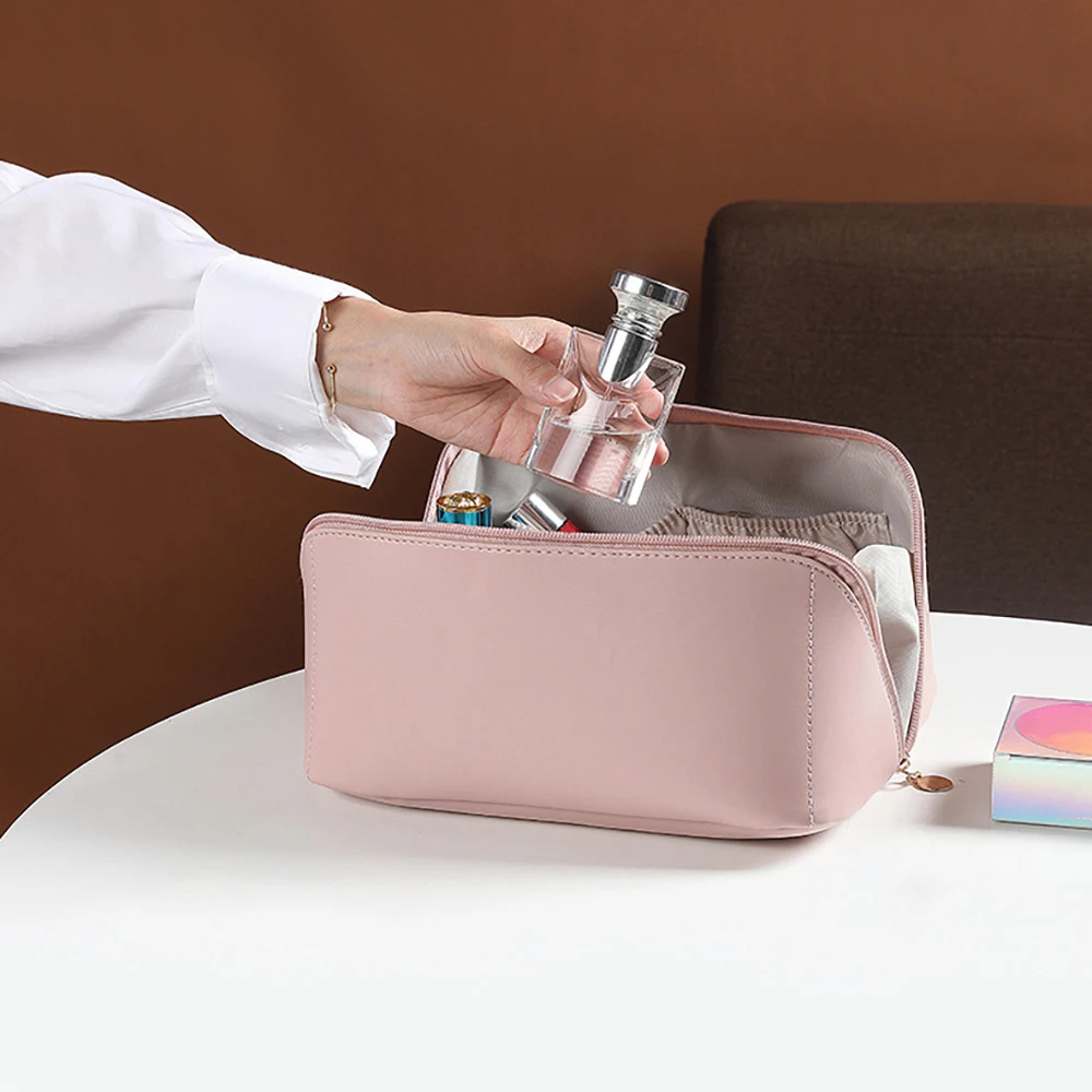 2pcs Travel Cosmetic Bag Large Capacity Makeup Storage Brushe Toiletry Wash Organizer