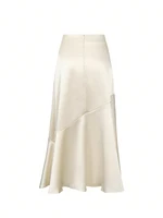 2025 New Women's Premium Design Elegant Satin A-line Half Skirt Pure Colour Belt Halter Skirt Dinner Party Dating - Image 4