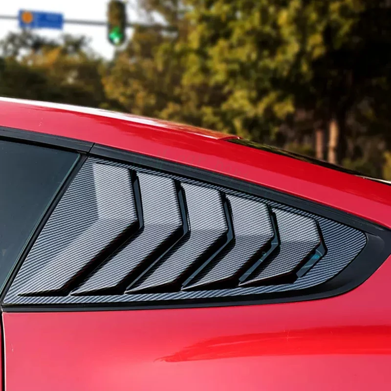 Car Rear Side Window Louver Automotive blinds Rear window triangle For Ford Mustang 2015-ABS Exterior decoration accessories rear window louver