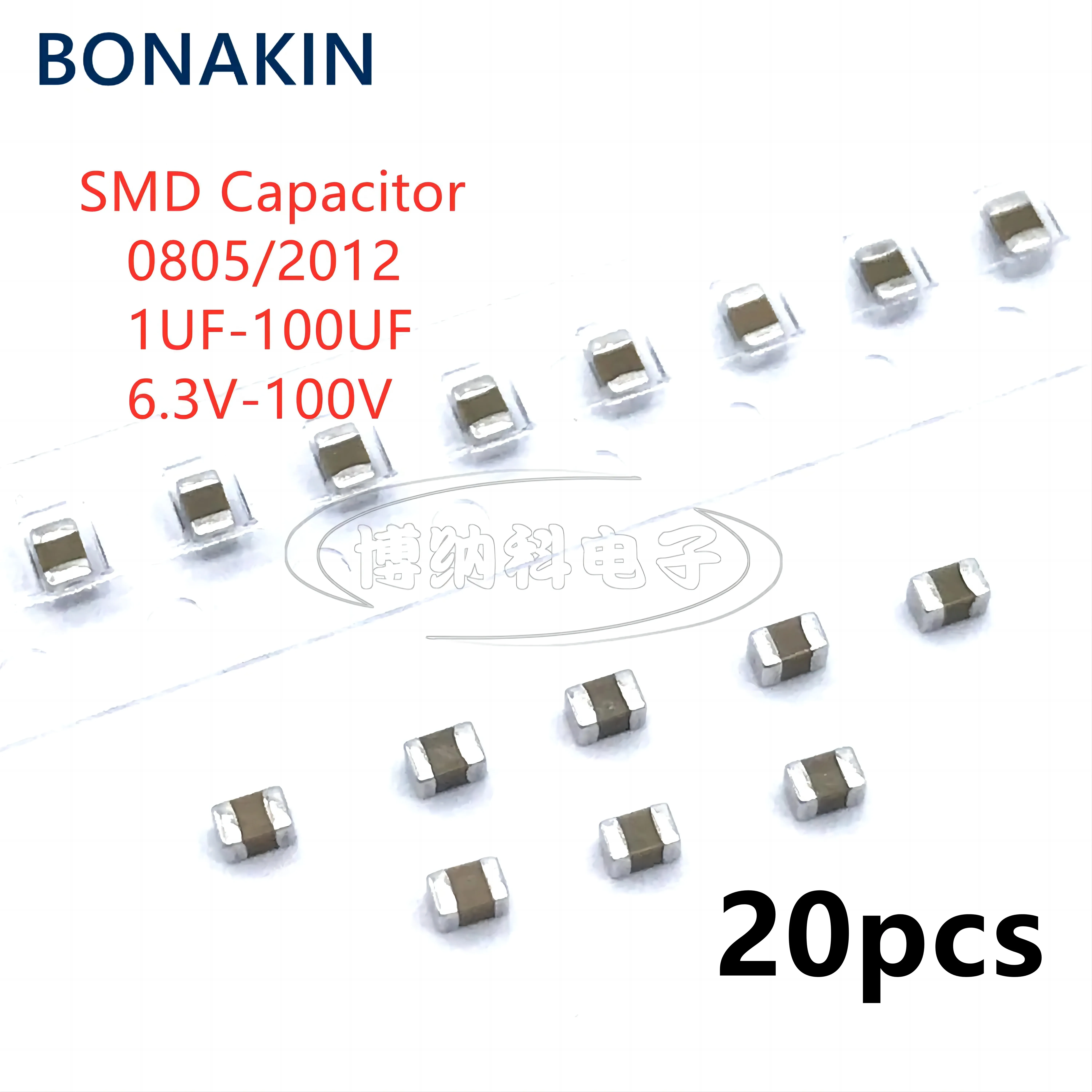 20PCS 0805 2012 SMD Capacitor 1uF 2.2uF 4.7uF 10uF 22uF 47uF 100uF 6.3V 10V 16V 25V 35V 50V 63V 100V X7R X5R &plusmn;10% 20% K M smd capacitor