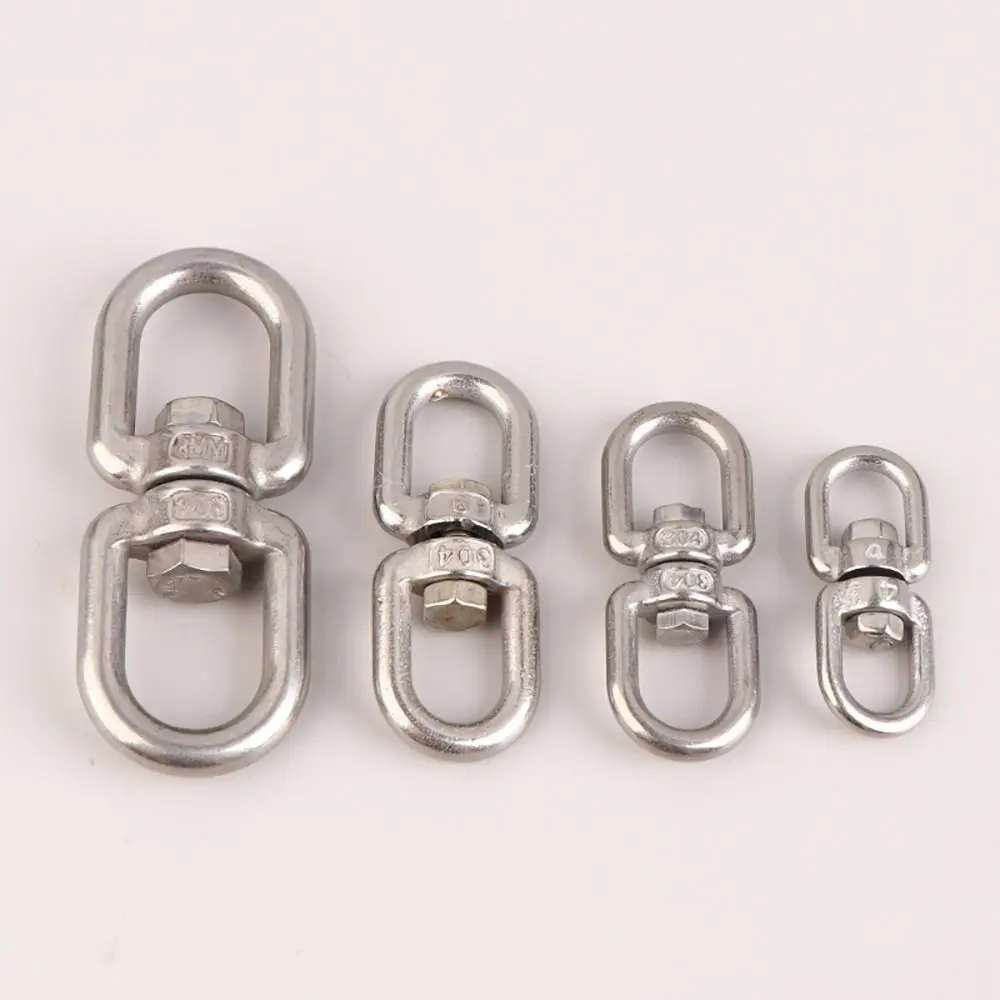 1Pcs Eye Connectors 8 Ring Hook 304 Stainless Steel M4 M5 M6 M8 Marine Anchor Swivel Universal 4mm 5mm 6mm 8mm Carabiner Clasp