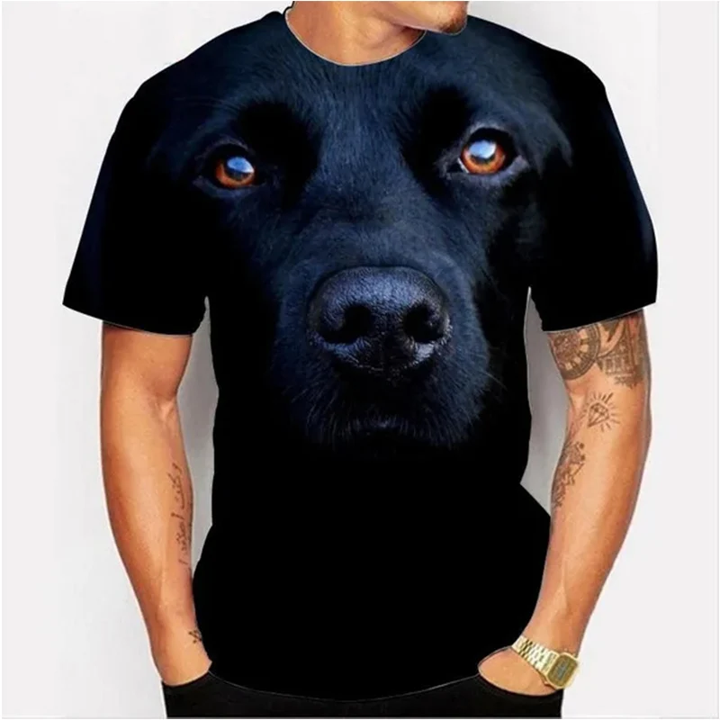 Cute Dog Print Short Sleeve T Shirt for Men and Women
