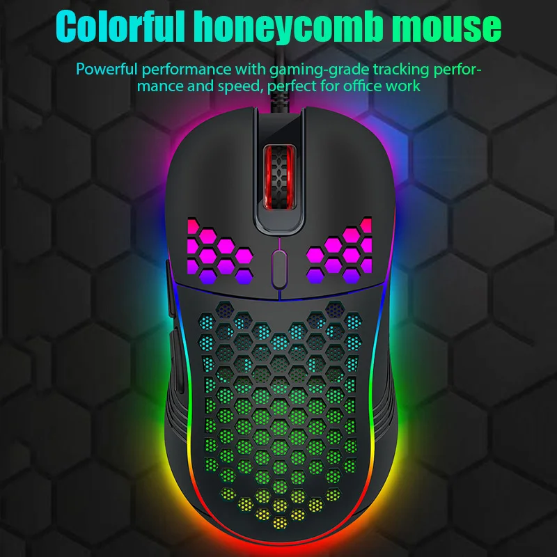 wireless laptop mouse Highend Lightweight USB Wired Gaming Mouse RGB Mice 4000 DPI Honeycomb Hollow For Computer Laptop White Black Macro Programming microsoft wireless keyboard and mouse