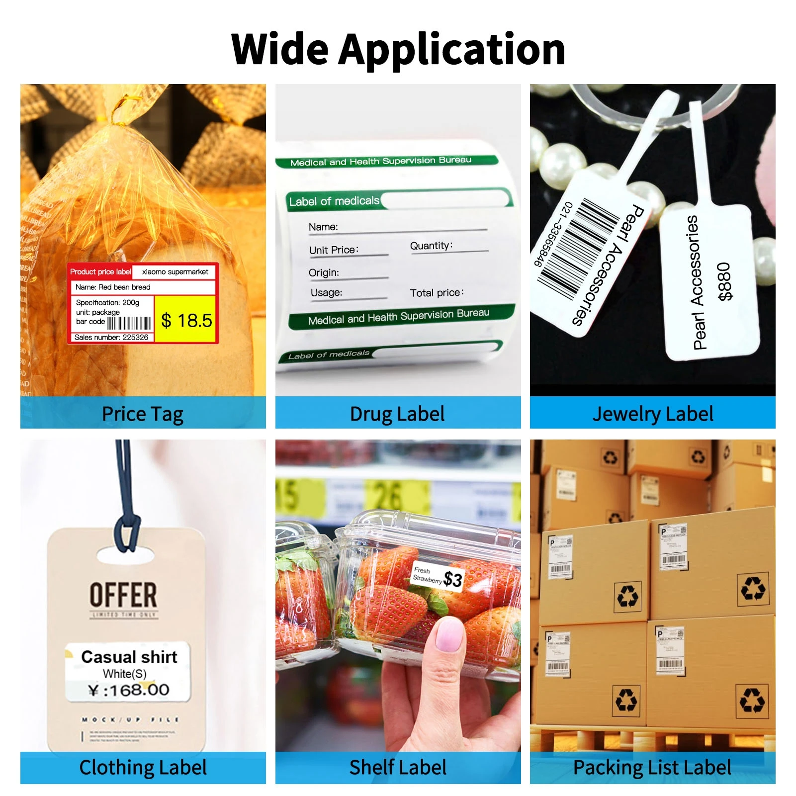 Portable 58mm Thermal Receipt Printer Wireless BT Mini Bill Ticket POS Mobile Printer with Rechargeable Battery Support ESC/POS