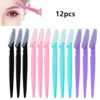 6/12Pcs Mix Color Eyebrow Razor Women Face And Body Safe Trimmer Hair Shaver Eye Brow Remover With Cover Small Makeup Tools Set 1