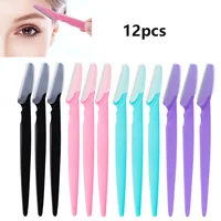 6/12Pcs Mix Color Eyebrow Razor Women Face And Body Safe Trimmer Hair Shaver Eye Brow Remover With Cover Small Makeup Tools Set 1