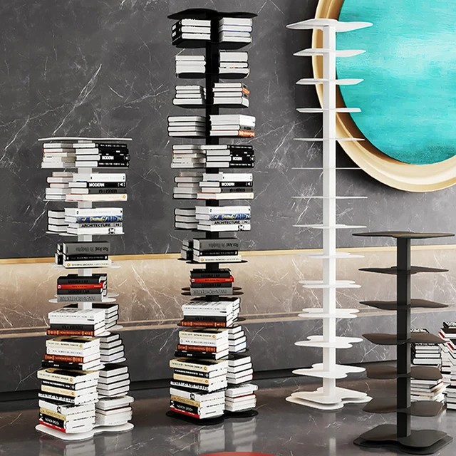 Nordic Spiral Bookcase - Rotating Iron Art Storage Rack