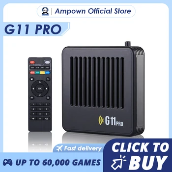 Ampown-G11 Pro 비디오 게임 박스 레트로 게임 콘솔 256G, 60000 레트로 게임 내장 초저 대기 시간 무선 컨트롤러 4K 출력