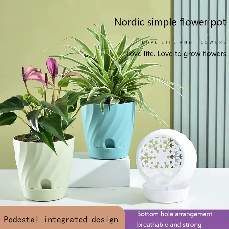 Plastic Flower Pots for Balcony, Simple and Breathable, High-end Planting, Home - 2