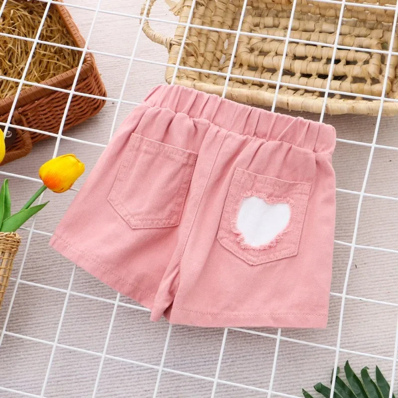2025 New Summer Kids Wears Pink Children Shorts Baby Cotton Pants Girls Pant Cartoon Children Casual Pants 3-6 Years 6