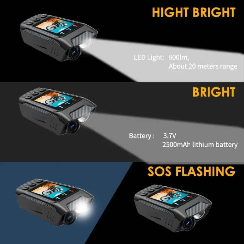 HD 4K 60FPS 액션 카메라 오토바이 자전거 헬멧 스포츠 DV 비디오 레코더 자동차 DVR 대시캠 야외 자전거 감시 카메라