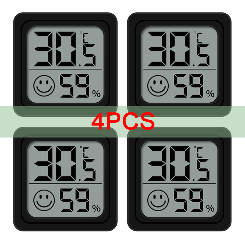 4pcs Indoor Mini Temperature Humidity Meter, Bedroom Temperature Meter, Portable Electronic Digital Display, Humidity Tempera