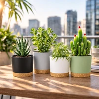 4pcs Flowerpot 5inch Removable Bottom Round Flower Pot Detachable Bottom Flower Pot Home Supplies Breathable Flower Pot 6