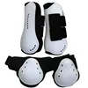 Horse Protection Leg Guard Boots Front Hind Leg Boots Adjustable PU Shell Wrap Protective Boots Horse Fly Leg Guards Set 5