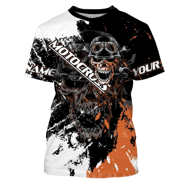 T-shirt de motocross imprimé en 3D pour hommes et femmes, T-shirt