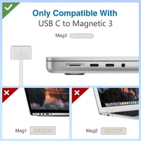 140W USB C to Magnetic 3 Cable, Charger for Mac Book Pro 16,15,14,13 inch,2021-2023 M1 M2 Mac Book Air Laptop Power Adapter - Image 6