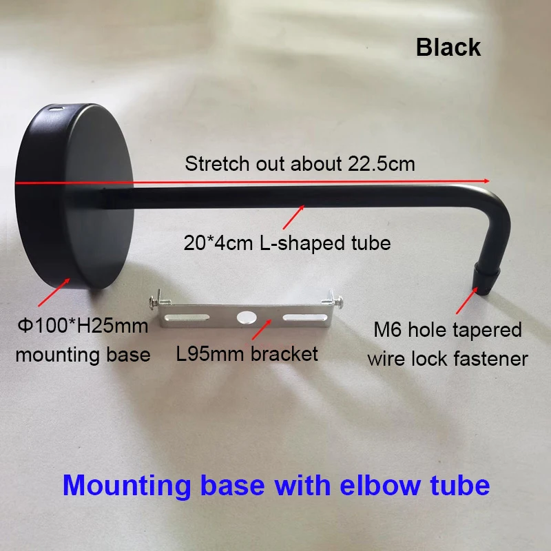 Round Mounting Base With Elbows White/Black/Brass/Gold-bronze DIY Wall Lamp Bend Steering Connection Tube Lighting Accessories