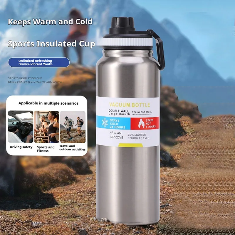 Premium Stainless Steel Insulated Thermos Bottle - 800/1000ML - Durable Outdoor Sports Thermal Mug with Hot & Cold Retention