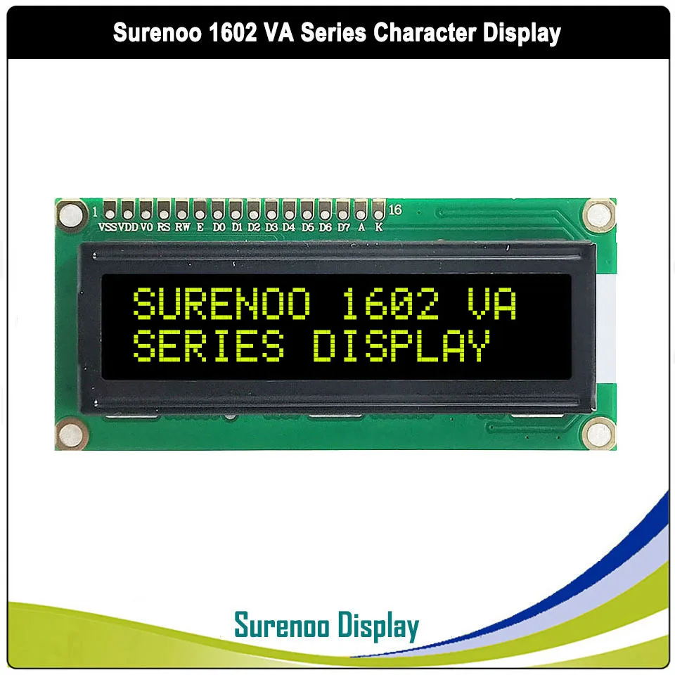 16X2 1602 5V Parallel IIC I2C VA White Red Green Character on Black LCD Module Display Screen Panel LCM